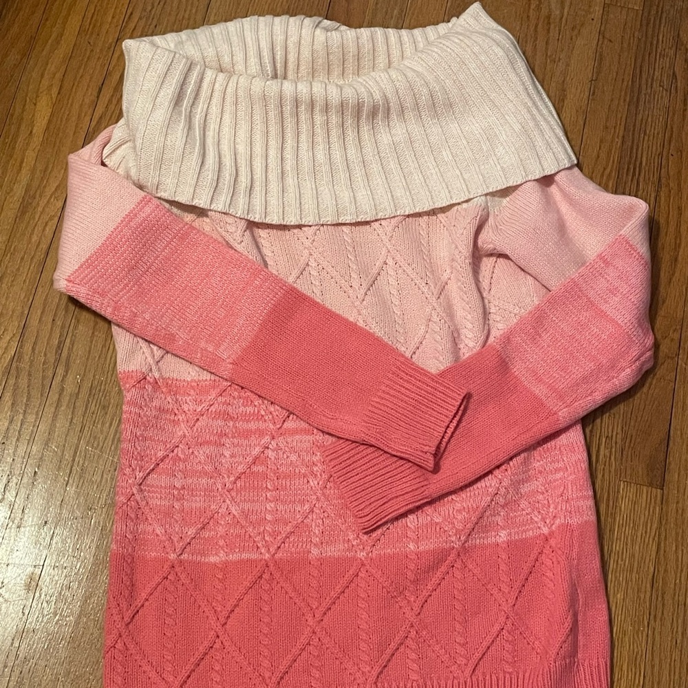 New York & Company Pink Cowl Neck Sweater Size XS